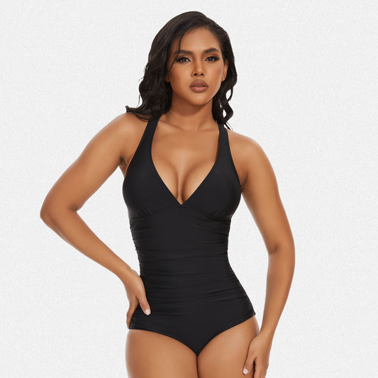 Shaperin Shapewear One Piece Plunge Cutout Swimsuit