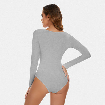 Shaperin Round Neck Long Sleeve Bodysuit Top