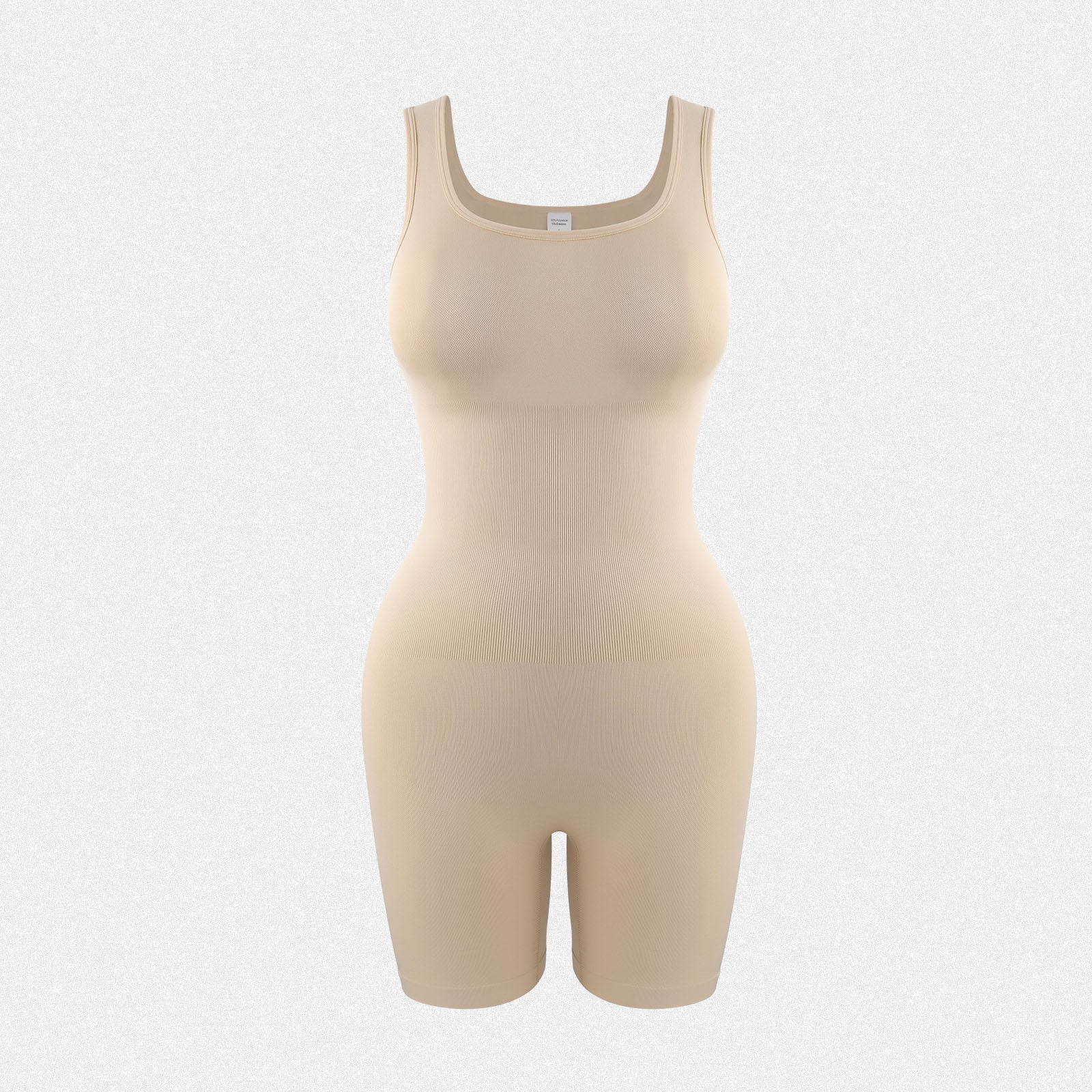 Shaperin Seamless Mid Thigh Shapewear Bodysuit with Shoulder Straps