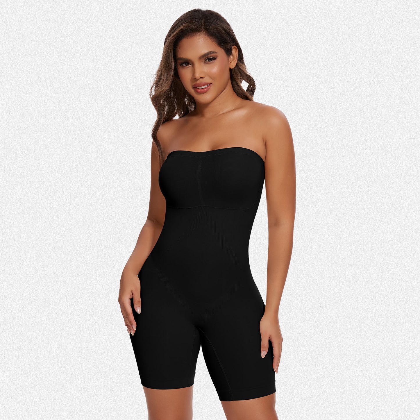 Shaperin Seamless Mid Thigh Strapless Shapewear Bodysuit