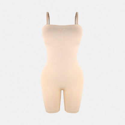 Shaperin Seamless Mid Thigh Strapless Shapewear Bodysuit