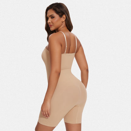 Shaperin Seamless Mid Thigh Strapless Shapewear Bodysuit