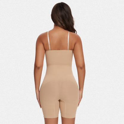 Shaperin Seamless Mid Thigh Strapless Shapewear Bodysuit