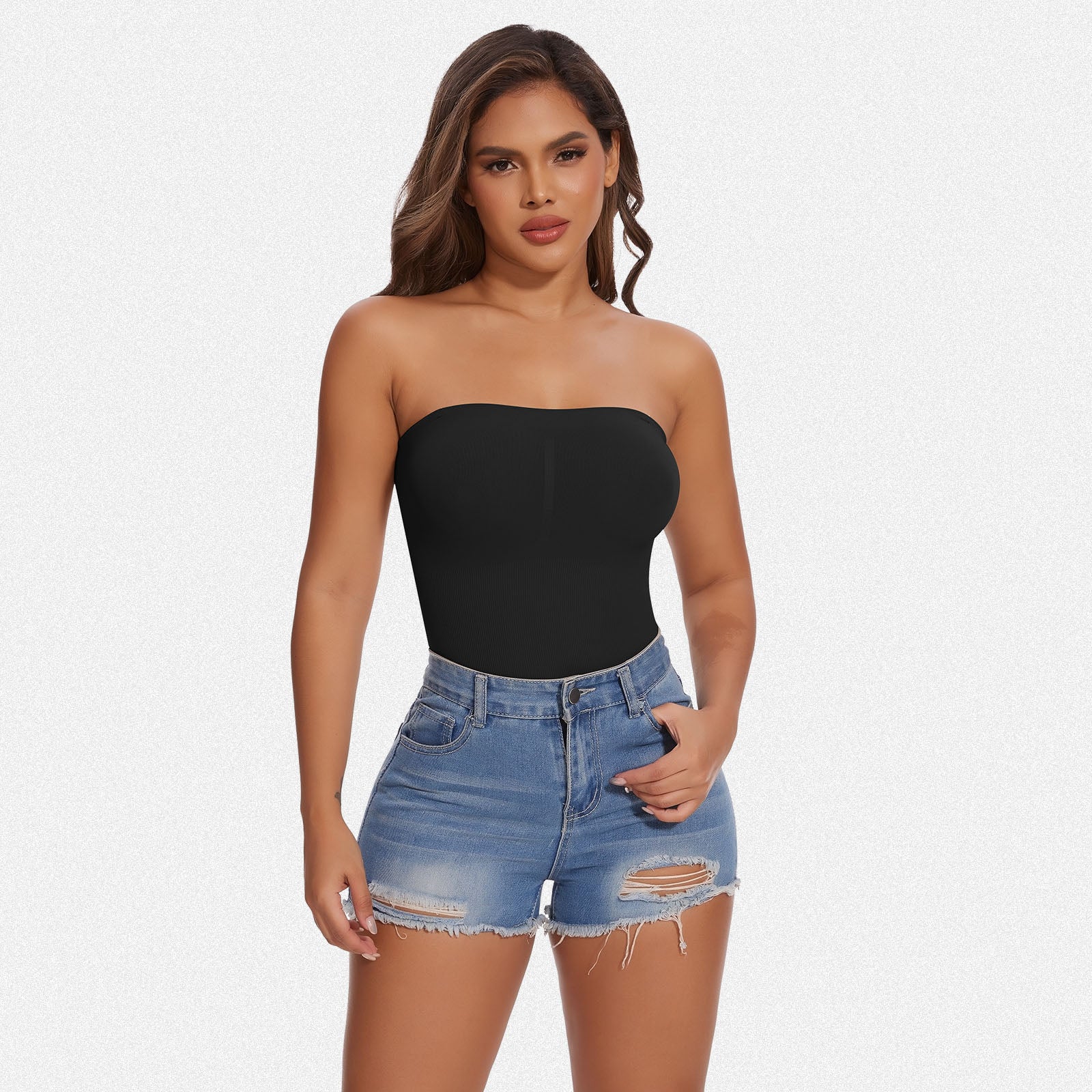 Shaperin Strapless Shapewear Bodysuit with Tummy Control Nude / S