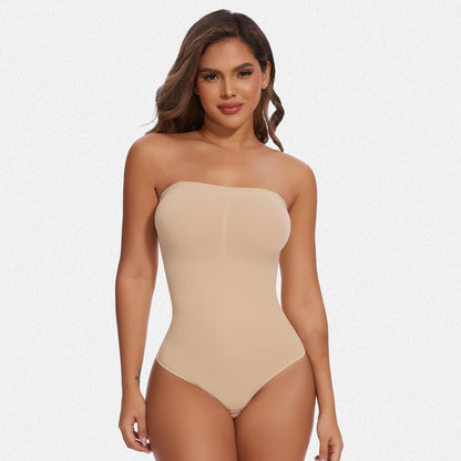 Shaperin Seamless Strapless Shapewear Bodysuit Thong