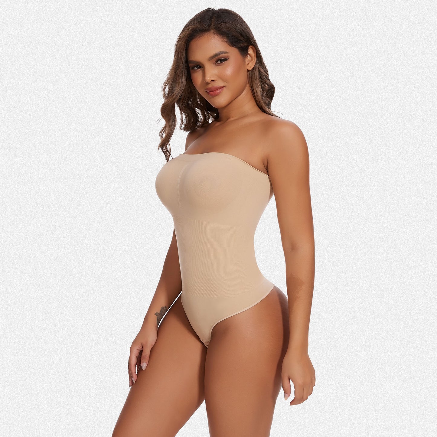 Shaperin Seamless Strapless Shapewear Bodysuit Thong