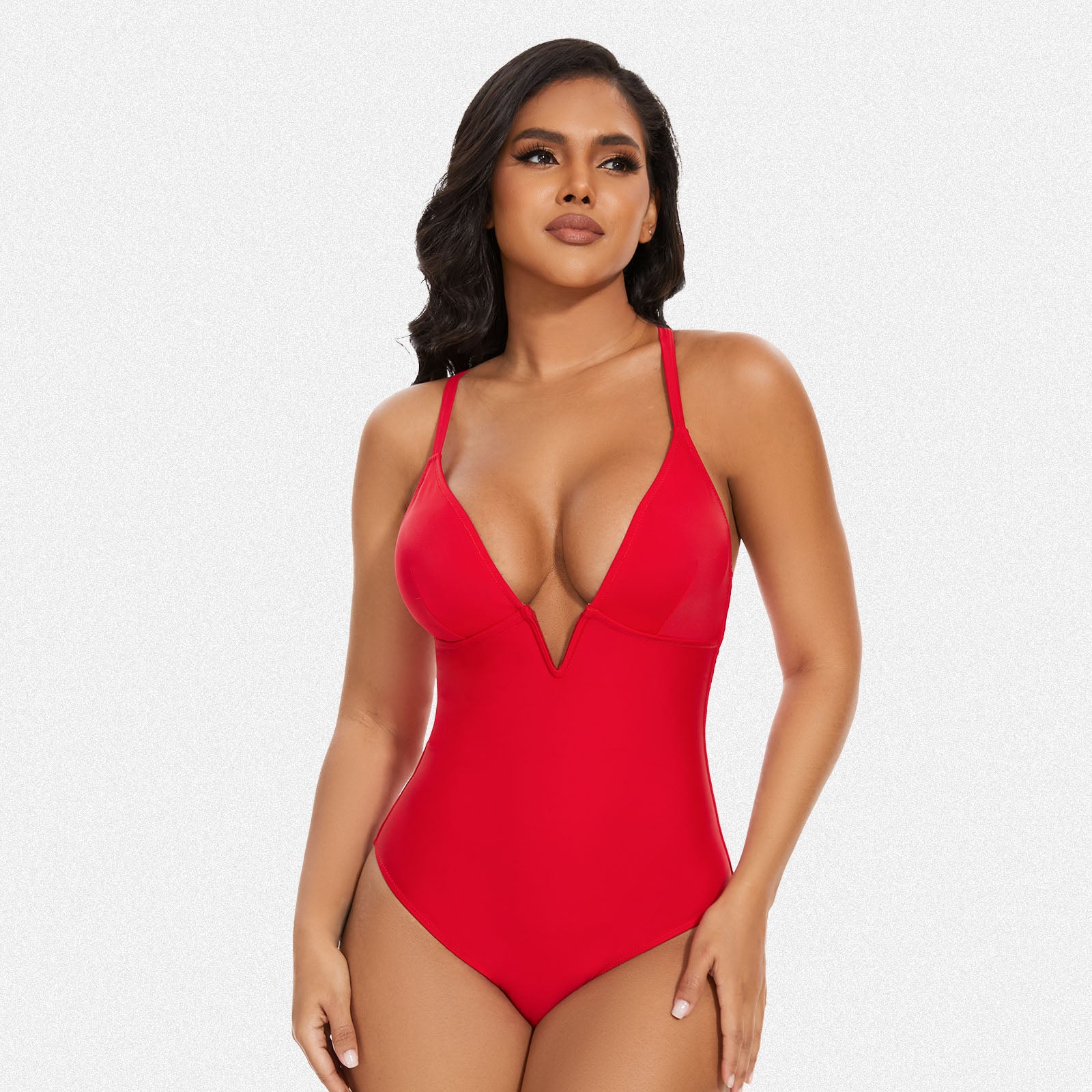 Shaperin Sexy Deep V Neck Swimsuit