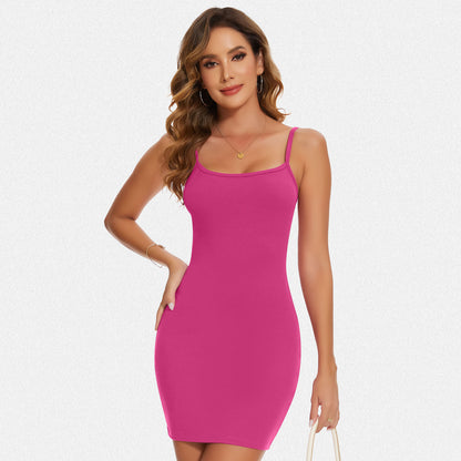 Shaperin Spaghetti Strap Ribbed Mini Dress