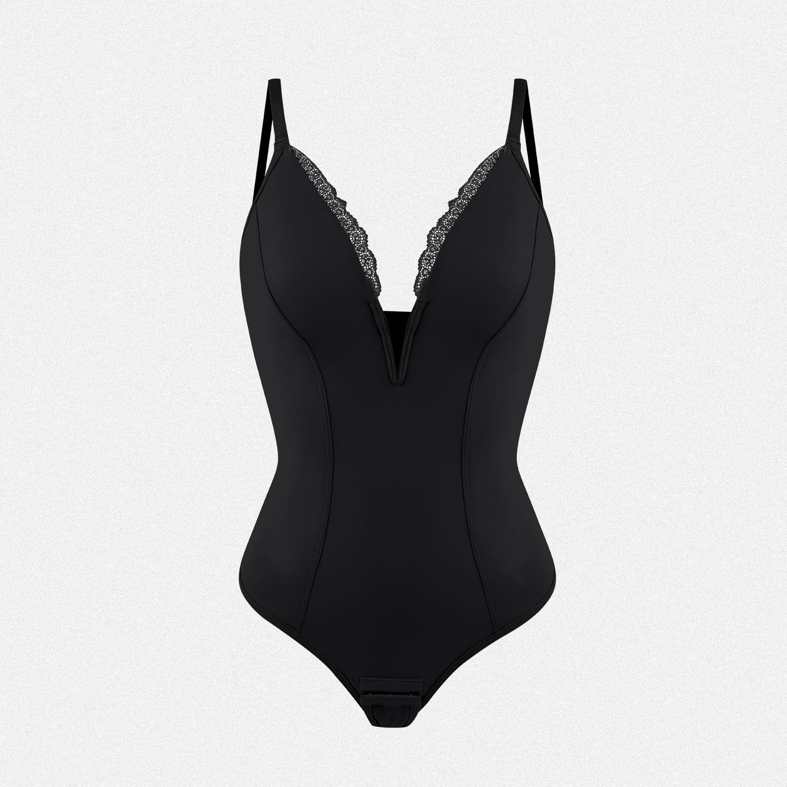 Shaperin Slimming Deep V Plunge Shapewear Tummy Control Thong Bodysuit