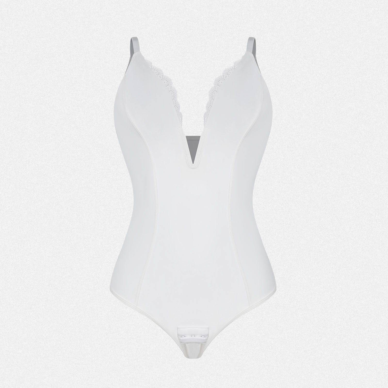 Shaperin Slimming Deep V Plunge Shapewear Tummy Control Thong Bodysuit