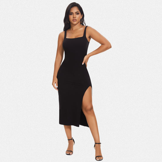 Shaperin Slit Tummy Control Shapewear Slip Dress