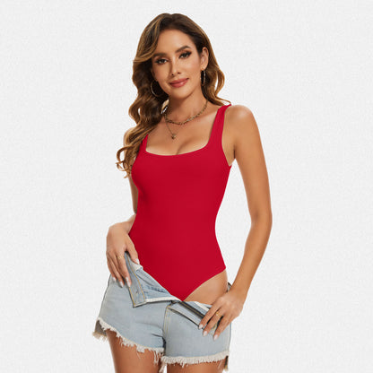 Shaperin Square Neck Tank Sleeveless Bodysuit Top