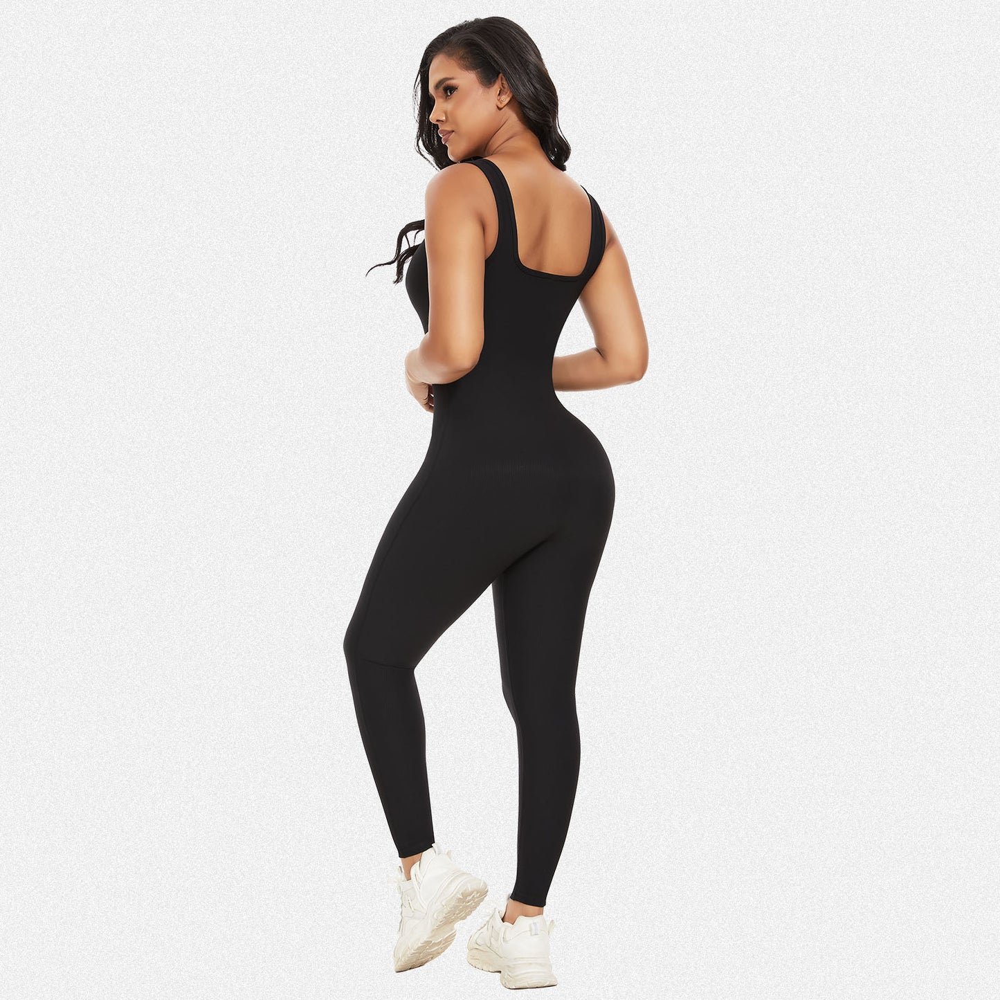 Shaperin Workout Seamless Jumpsuits Ribbed One Piece Tank Top Jumpsuit