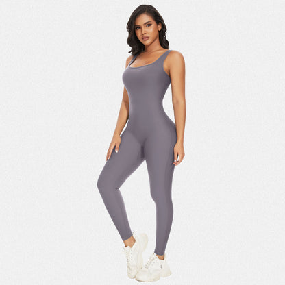 Shaperin Workout Seamless Jumpsuits Ribbed One Piece Tank Top Jumpsuit