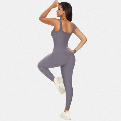 Shaperin Workout Seamless Jumpsuits Ribbed One Piece Tank Top Jumpsuit