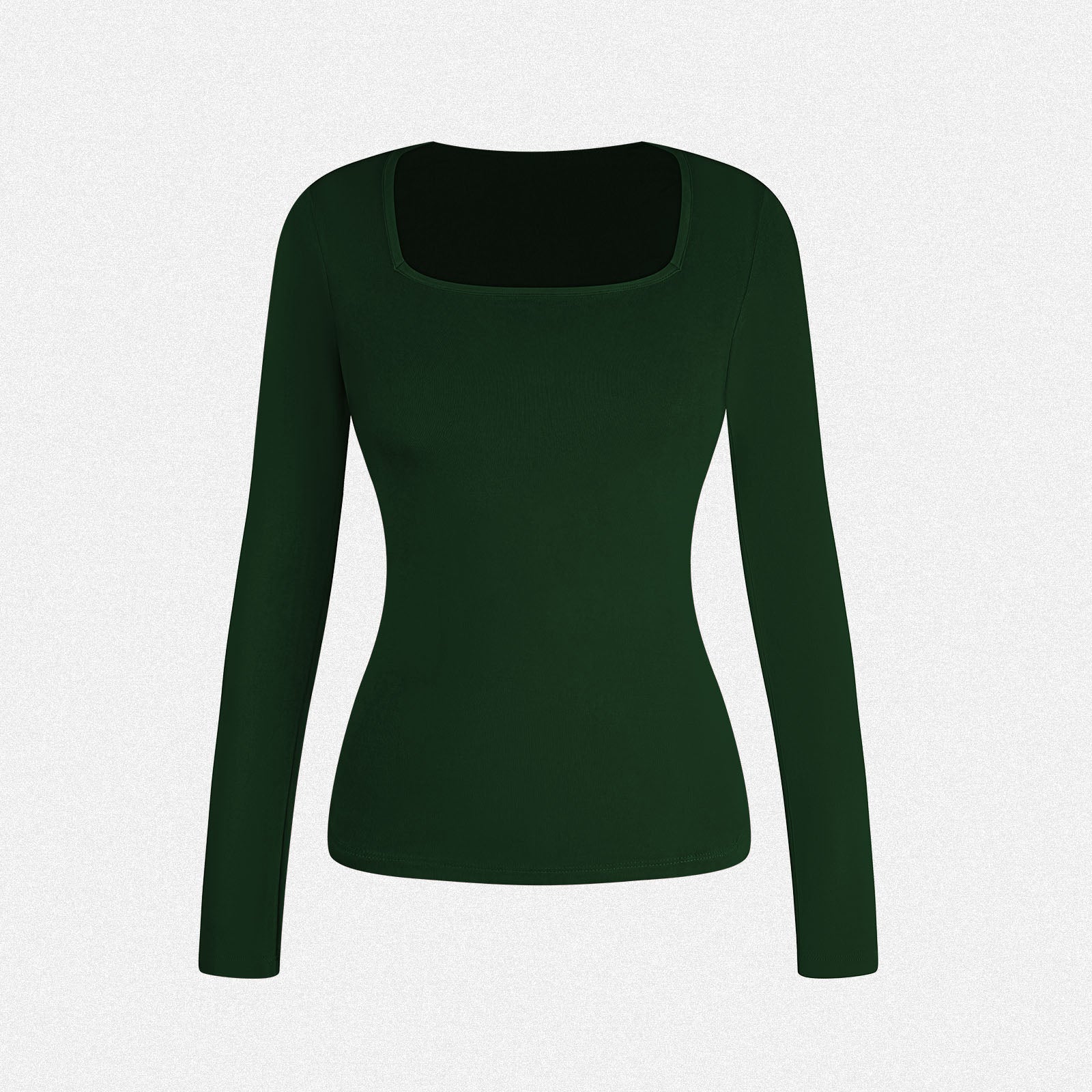 Shaperin Long Sleeve Square Neck Basic Slim Fit Top