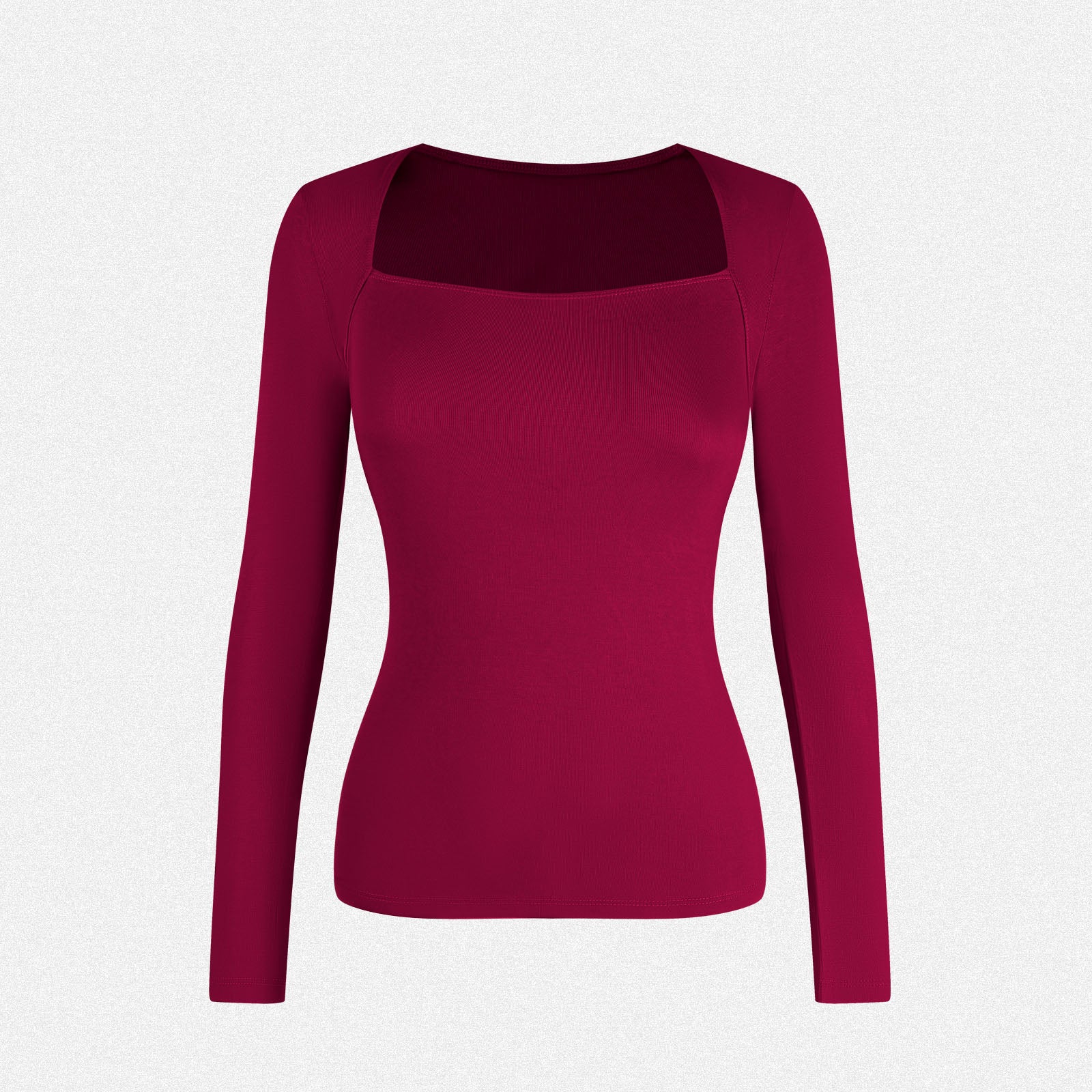 Shaperin Long Sleeve Square Neck Tops Y2K Slim Fit Shirt