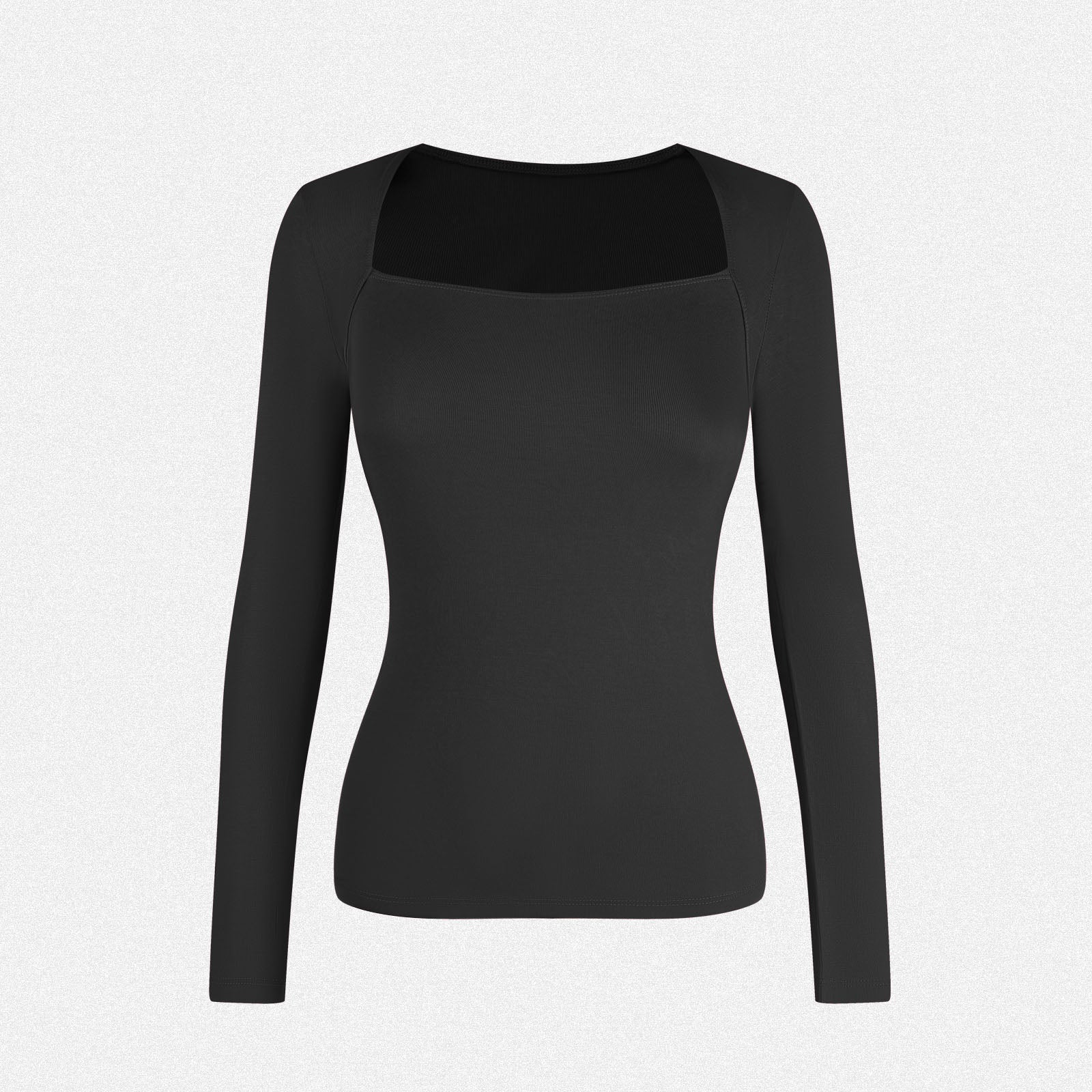 Shaperin Long Sleeve Square Neck Tops Y2K Slim Fit Shirt