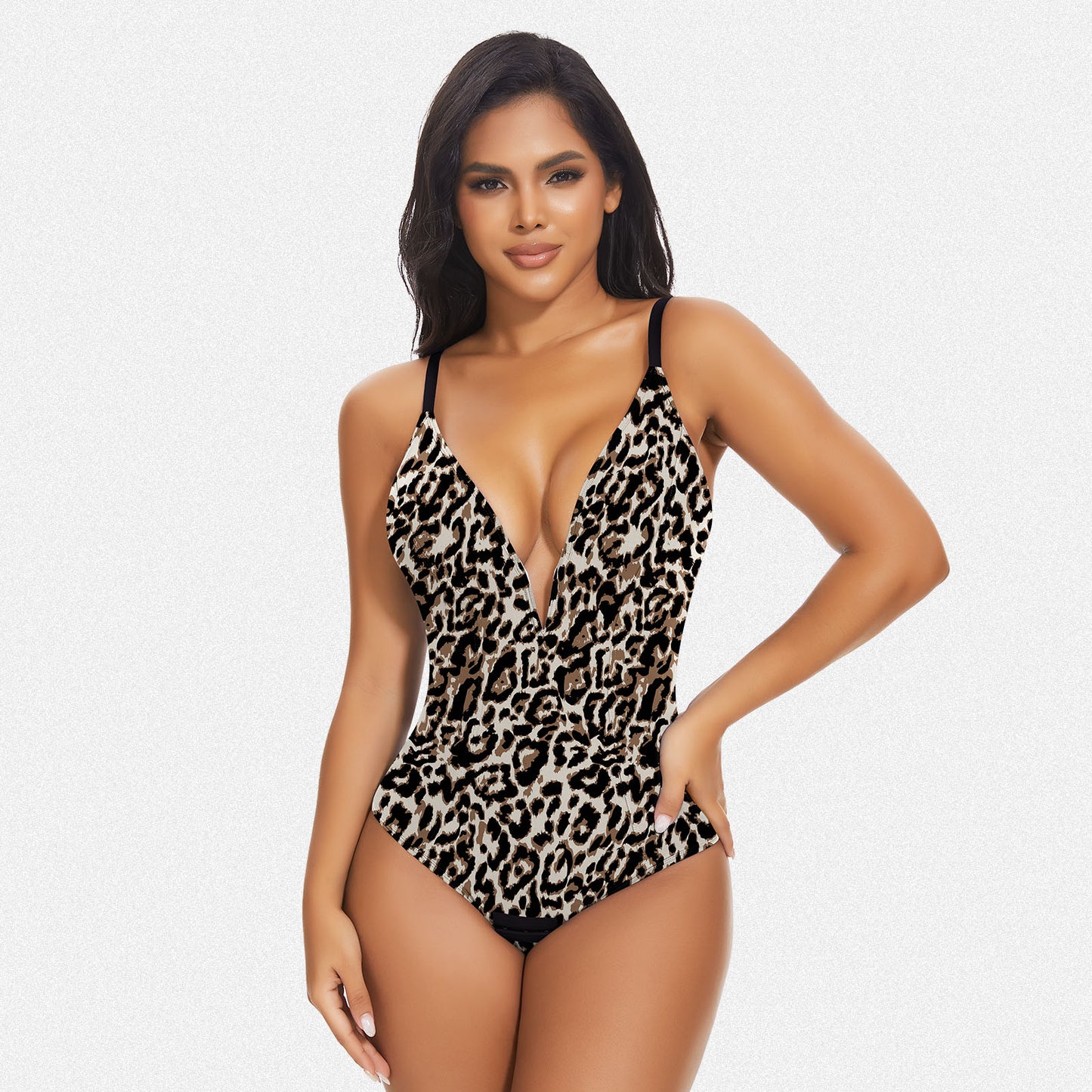 Shaperin Shapewear Bodysuit Deep V Neck Thong