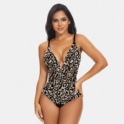 Shaperin Shapewear Bodysuit Deep V Neck Thong