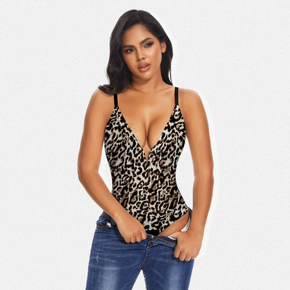 Shaperin Shapewear Bodysuit Deep V Neck Thong