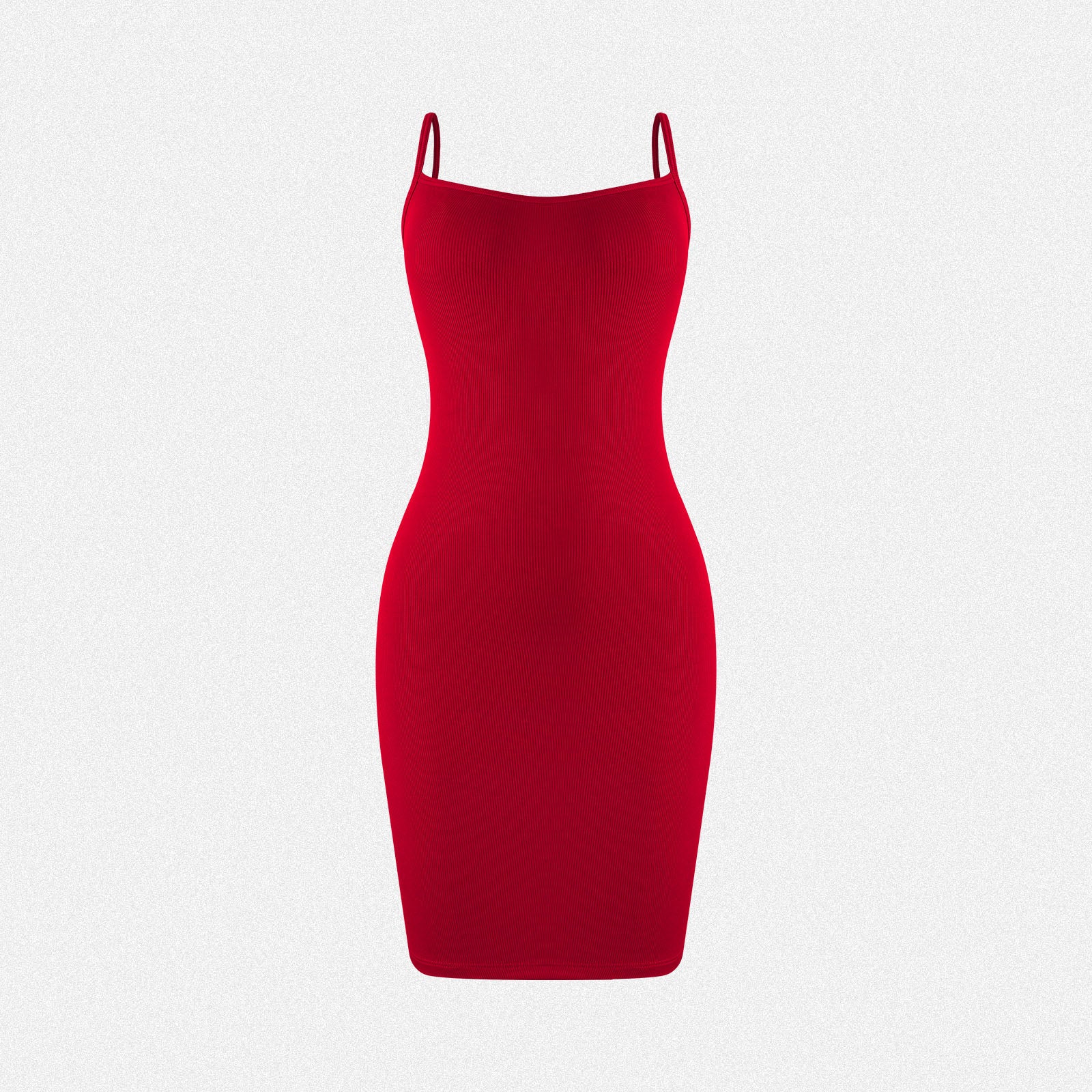 Shaperin Spaghetti Strap Ribbed Mini Dress