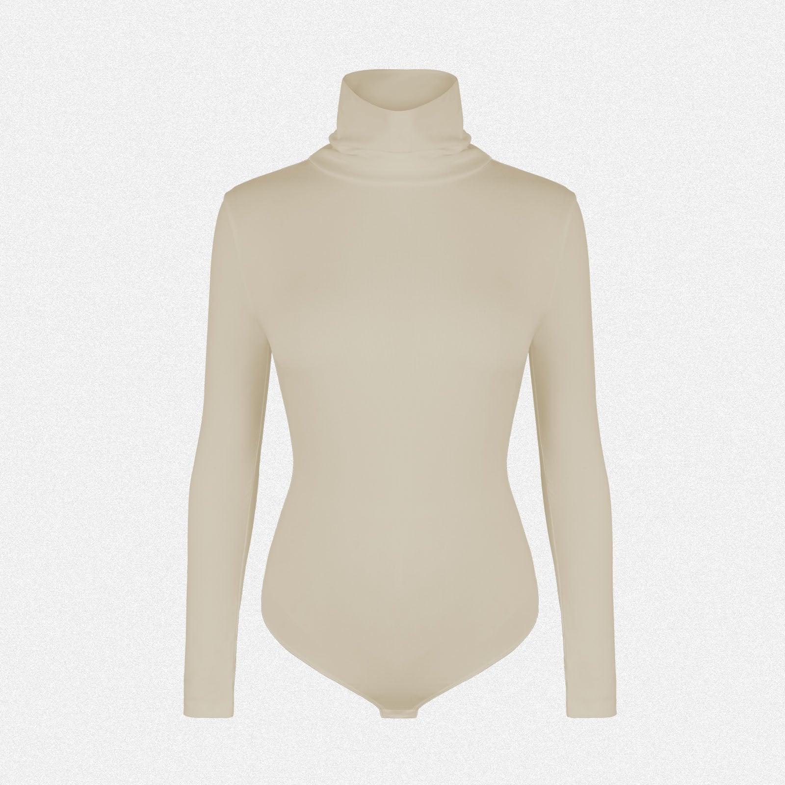 Shaperin Slim-Fit High Neck Long Sleeve Fleece Bodysuit Top