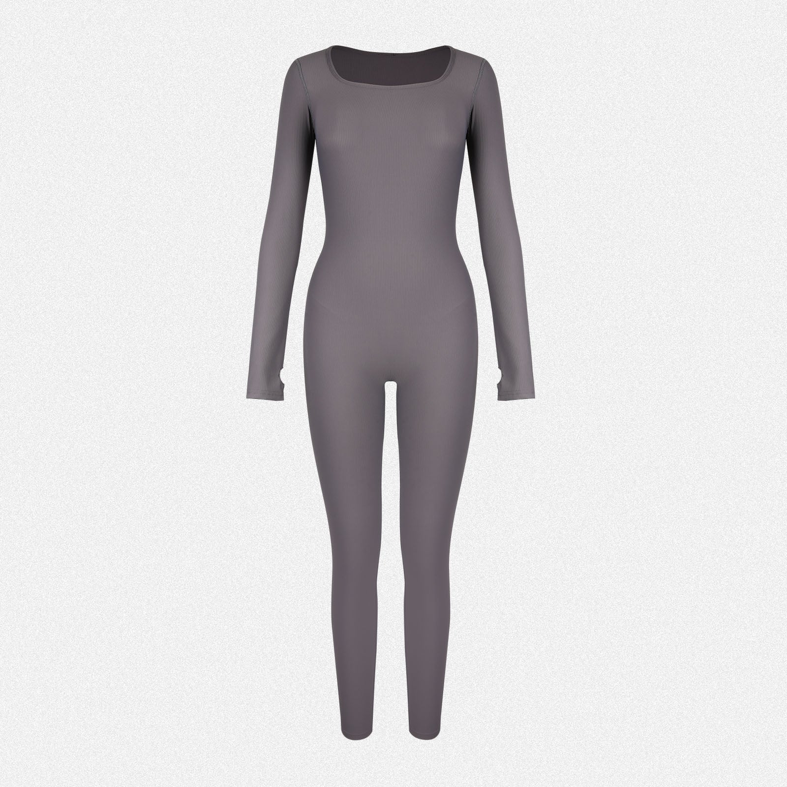 Shaperin Square Neck Long Sleeve Sport Jumpsuit