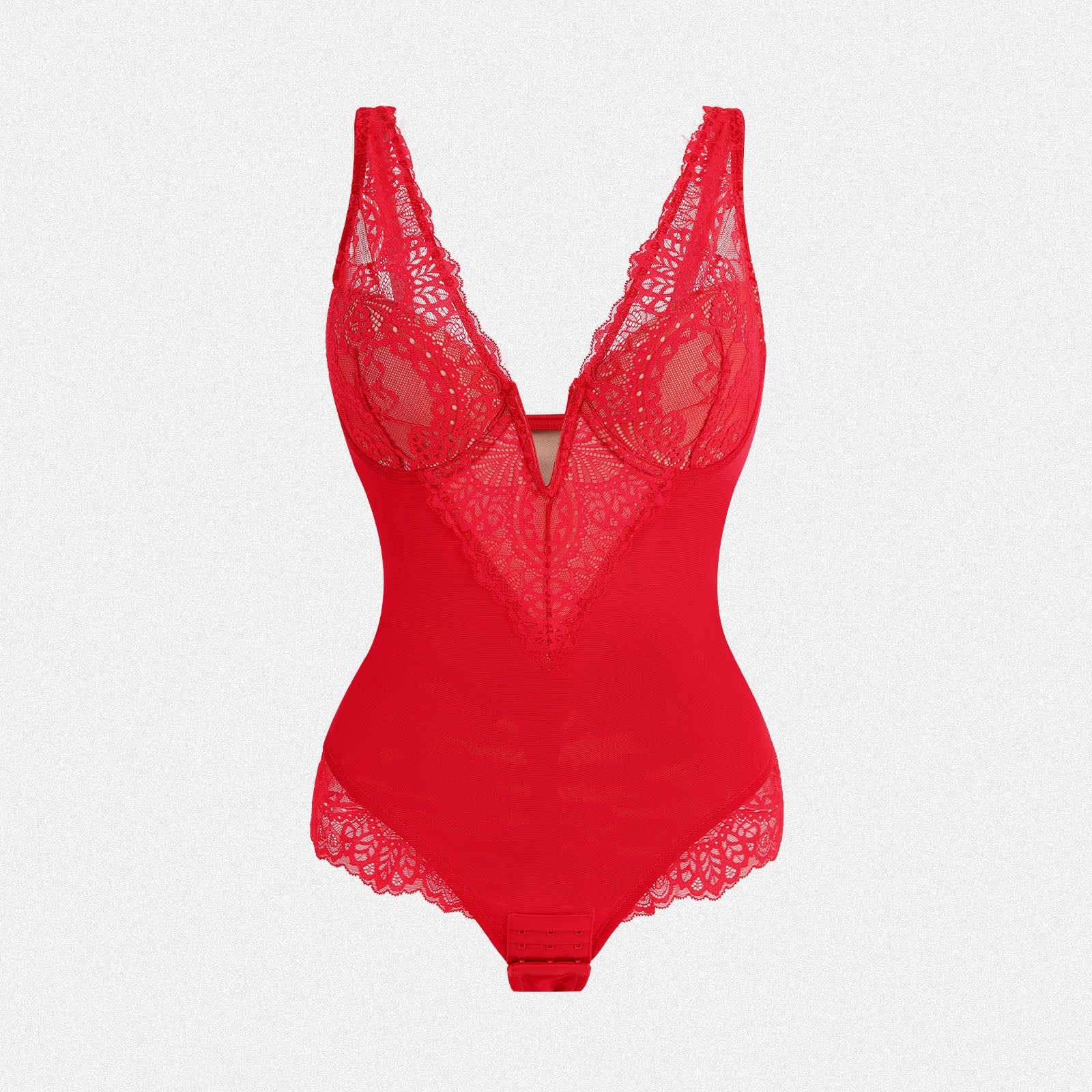 Shaperin V-Neck Underwire Tummy Control Convertible Strap Bodysuit