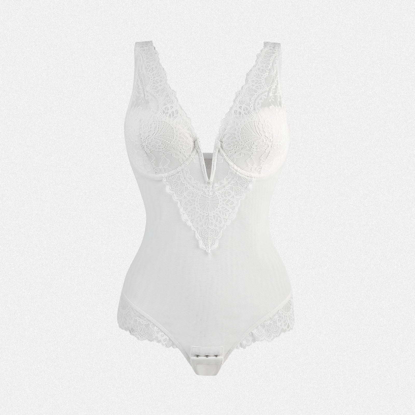 Shaperin V-Neck Underwire Tummy Control Convertible Strap Bodysuit