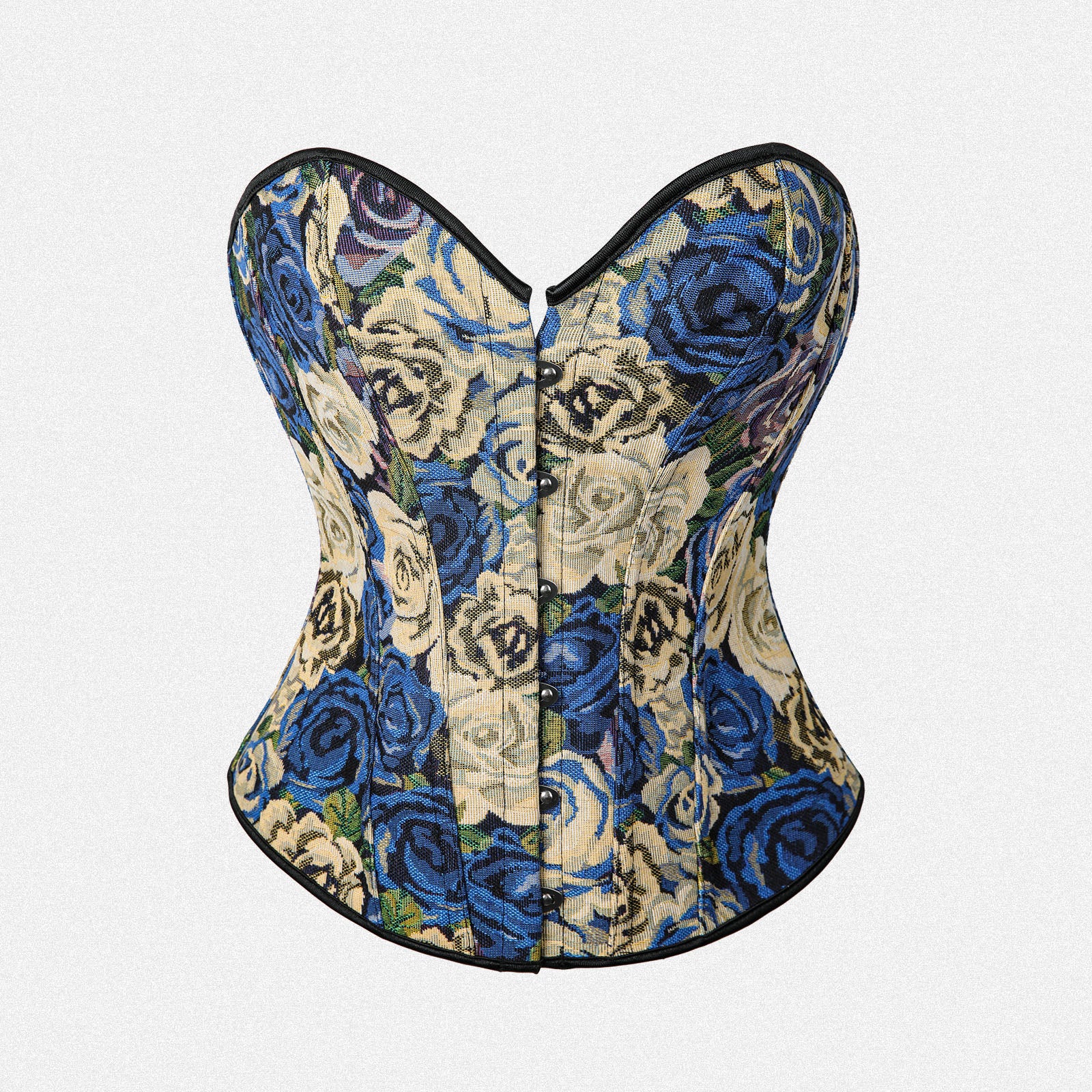 Shaperin Vintage Floral Denim Corset Top for Women Renaissance Bustier